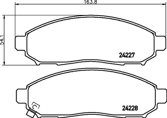 HELLA 8DB 355 028-321 - Bremžu uzliku kompl., Disku bremzes adetalas.lv