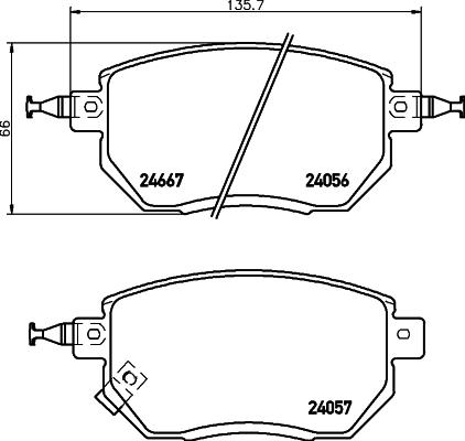 HELLA 8DB 355 028-231 - Bremžu uzliku kompl., Disku bremzes adetalas.lv