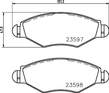 HELLA 8DB 355 023-841 - Bremžu uzliku kompl., Disku bremzes adetalas.lv