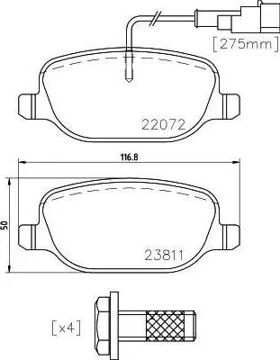 HELLA 8DB 355 023-351 - Bremžu uzliku kompl., Disku bremzes adetalas.lv