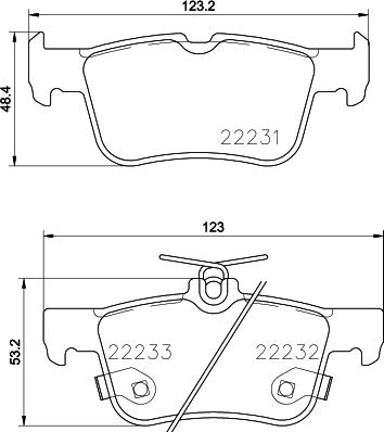 HELLA 8DB 355 023-301 - Bremžu uzliku kompl., Disku bremzes adetalas.lv