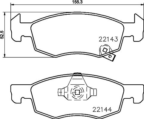 HELLA 8DB 355 023-261 - Bremžu uzliku kompl., Disku bremzes adetalas.lv