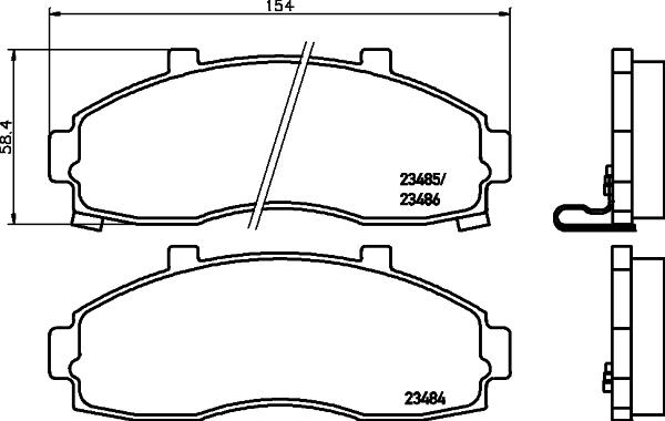 HELLA 8DB 355 027-531 - Bremžu uzliku kompl., Disku bremzes adetalas.lv