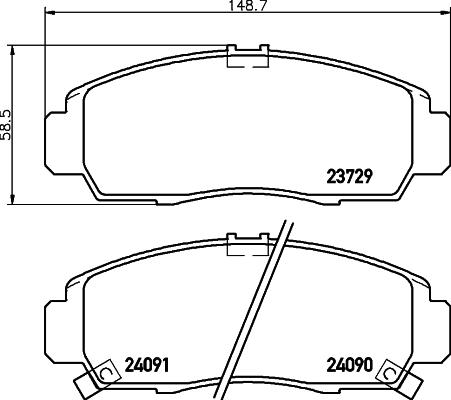 HELLA 8DB 355 027-891 - Bremžu uzliku kompl., Disku bremzes adetalas.lv