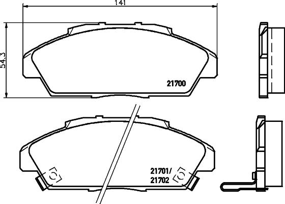 HELLA 8DB 355 027-221 - Bremžu uzliku kompl., Disku bremzes adetalas.lv