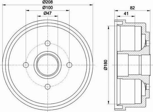 HELLA 8DT 355 300-981 - Bremžu trumulis adetalas.lv