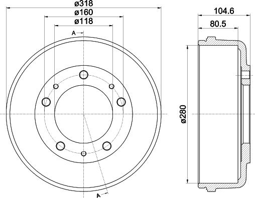 HELLA 8DT 355 300-451 - Bremžu trumulis adetalas.lv