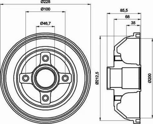 HELLA 8DT 355 300-401 - Bremžu trumulis adetalas.lv