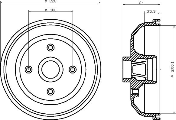 HELLA 8DT 355 301-551 - Bremžu trumulis adetalas.lv