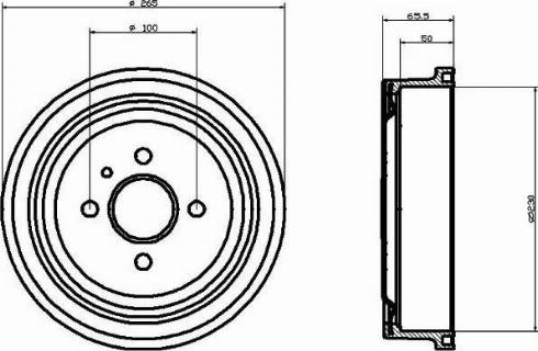 HELLA 8DT 355 301-201 - Bremžu trumulis adetalas.lv