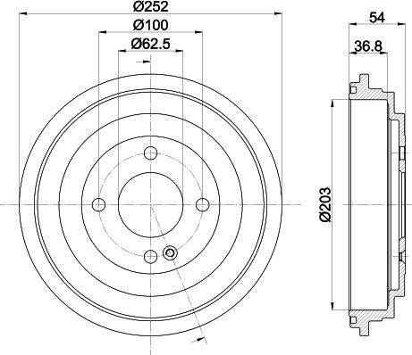 HELLA 8DT 355 303-301 - Bremžu trumulis adetalas.lv