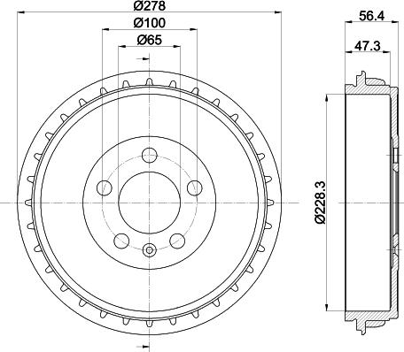 HELLA 8DT 355 303-251 - Bremžu trumulis adetalas.lv