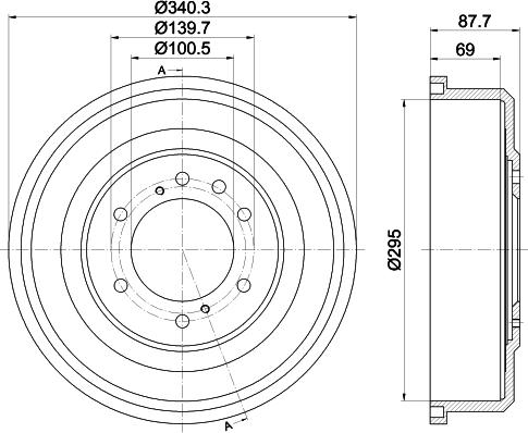 HELLA 8DT 355 302-621 - Bremžu trumulis adetalas.lv