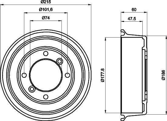 HELLA 8DT 355 302-041 - Bremžu trumulis adetalas.lv