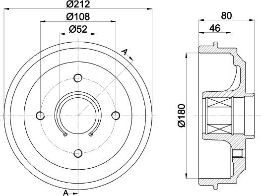 HELLA 8DT 355 302-811 - Bremžu trumulis adetalas.lv