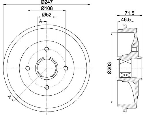 HELLA 8DT 355 302-791 - Bremžu trumulis adetalas.lv