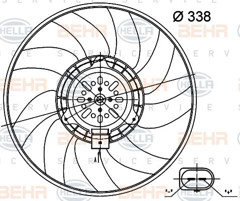 HELLA 8EW 351 000-484 - Ventilators, Motora dzesēšanas sistēma adetalas.lv