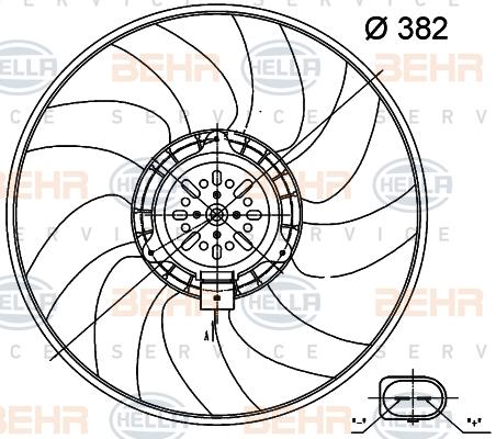 HELLA 8EW 351 000-474 - Ventilators, Motora dzesēšanas sistēma adetalas.lv