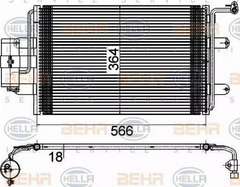 HELLA 8FC 351 036-384 - Kondensators, Gaisa kond. sistēma adetalas.lv