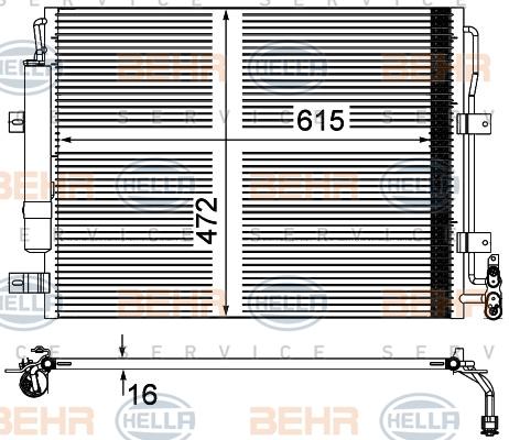 HELLA 8FC 351 100-744 - Kondensators, Gaisa kond. sistēma adetalas.lv