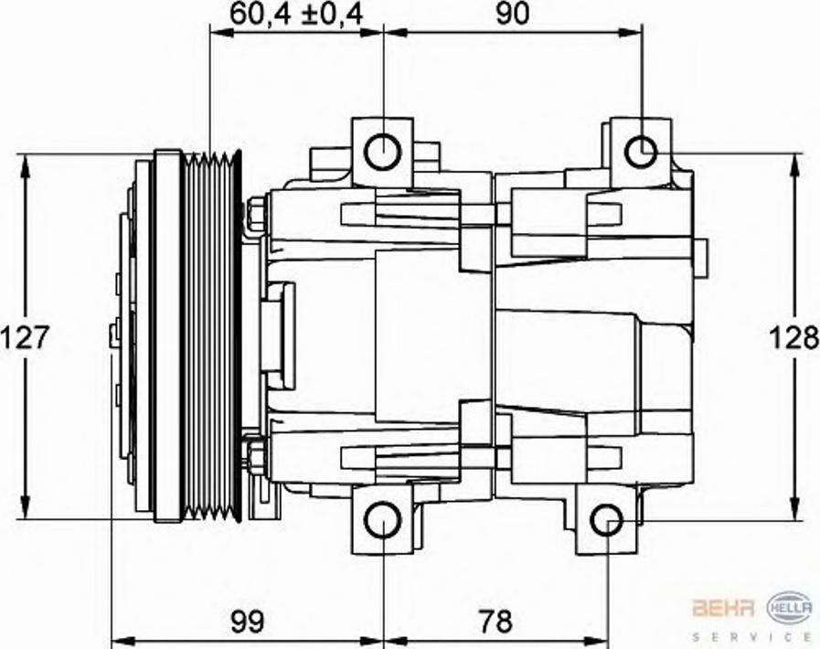 HELLA 8FK 351 113-081 - Kompresors, Gaisa kond. sistēma adetalas.lv