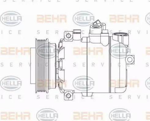 HELLA 8FK 351 132-081 - Kompresors, Gaisa kond. sistēma adetalas.lv