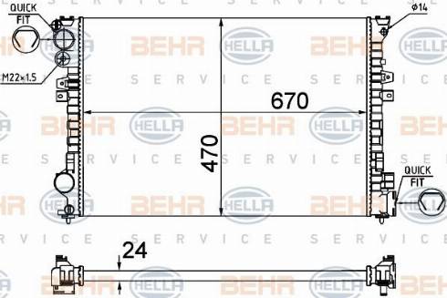 HELLA 8MK 376 719-235 - Radiators, Motora dzesēšanas sistēma adetalas.lv