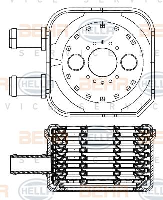 HELLA 8MO 376 701-474 - Eļļas radiators, Motoreļļa adetalas.lv