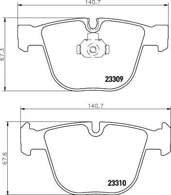 HELLA PAGID 8DB 355 009-851 - Bremžu uzliku kompl., Disku bremzes adetalas.lv