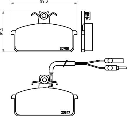 HELLA PAGID 8DB 355 005-981 - Bremžu uzliku kompl., Disku bremzes adetalas.lv