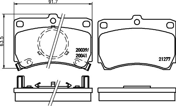 HELLA PAGID 8DB 355 005-631 - Bremžu uzliku kompl., Disku bremzes adetalas.lv