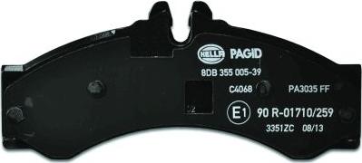 HELLA PAGID 8DB 355 005-391 - Bremžu uzliku kompl., Disku bremzes adetalas.lv