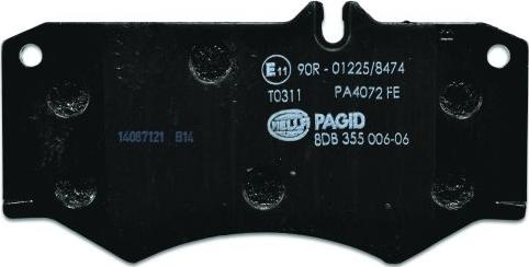 HELLA PAGID 8DB 355 006-061 - Bremžu uzliku kompl., Disku bremzes adetalas.lv