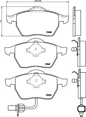 HELLA PAGID 8DB 355 008-911 - Bremžu uzliku kompl., Disku bremzes adetalas.lv