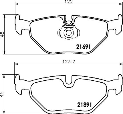 HELLA PAGID 8DB 355 007-981 - Bremžu uzliku kompl., Disku bremzes adetalas.lv