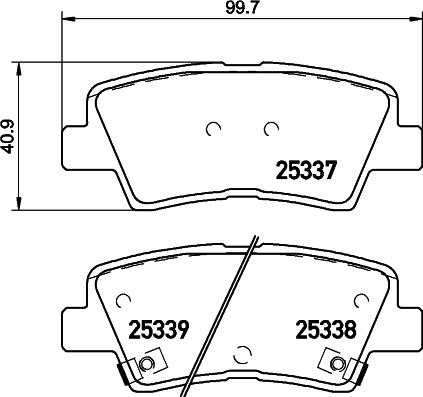 HELLA PAGID 8DB 355 019-981 - Bremžu uzliku kompl., Disku bremzes adetalas.lv