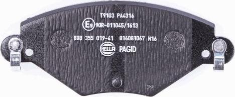 HELLA PAGID 8DB 355 019-411 - Bremžu uzliku kompl., Disku bremzes adetalas.lv