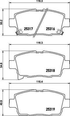 HELLA T2143 - Bremžu uzliku kompl., Disku bremzes adetalas.lv