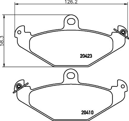 HELLA PAGID 8DB 355 019-191 - Bremžu uzliku kompl., Disku bremzes adetalas.lv