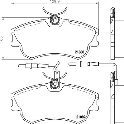 HELLA PAGID 8DB 355 019-261 - Bremžu uzliku kompl., Disku bremzes adetalas.lv