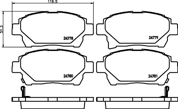 HELLA PAGID 8DB 355 014-601 - Bremžu uzliku kompl., Disku bremzes adetalas.lv