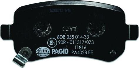 HELLA PAGID 8DB 355 014-331 - Bremžu uzliku kompl., Disku bremzes adetalas.lv