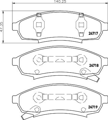 HELLA PAGID 8DB 355 014-281 - Bremžu uzliku kompl., Disku bremzes adetalas.lv