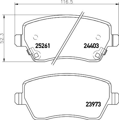 HELLA PAGID 8DB 355 015-981 - Bremžu uzliku kompl., Disku bremzes adetalas.lv