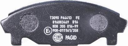 HELLA PAGID 8DB 355 016-991 - Bremžu uzliku kompl., Disku bremzes adetalas.lv