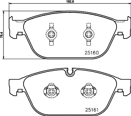 HELLA PAGID 8DB 355 016-021 - Bremžu uzliku kompl., Disku bremzes adetalas.lv