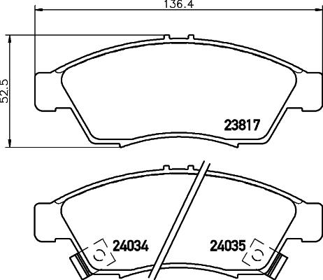 HELLA PAGID 8DB 355 011-081 - Bremžu uzliku kompl., Disku bremzes adetalas.lv