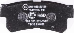 HELLA PAGID 8DB 355 011-151 - Bremžu uzliku kompl., Disku bremzes adetalas.lv