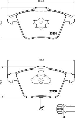 HELLA PAGID 8DB 355 011-711 - Bremžu uzliku kompl., Disku bremzes adetalas.lv