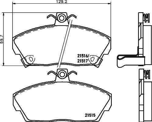 HELLA PAGID 8DB 355 018-031 - Bremžu uzliku kompl., Disku bremzes adetalas.lv